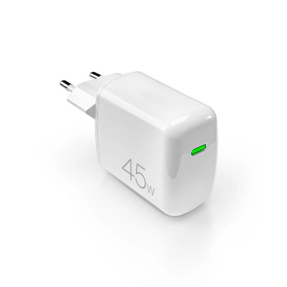 Puro SuperMini hálózati töltő 1xUSB-C csatlakozással 45W GaN PD - fehér