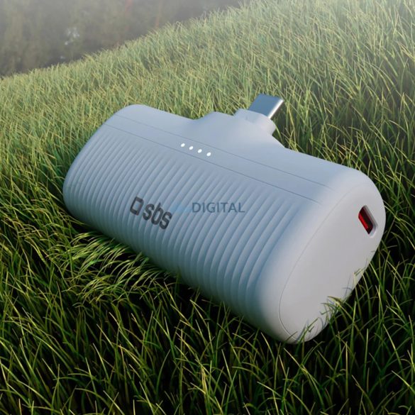SBS EcoPower 5000 mAh 10W-os Powerbank beépített USB-C porttal - szürke