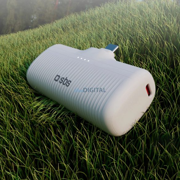 SBS EcoPower 5000 mAh 10W Powerbank beépített USB-C porttal - Fehér színű