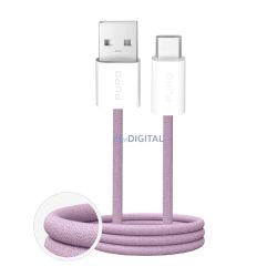  Puro Fabrik 2.0 10W USB-A - USB-C fonott kábel 1.5 m - rózsaszín