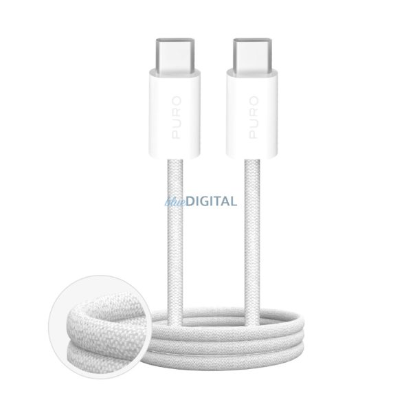 Puro Fabrik 4 100W fonott USB-C - USB-C 1 méteres kábel - fehér
