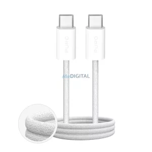 Puro Fabrik 4 240W fonott USB-C - USB-C 1 méteres kábel - fehér