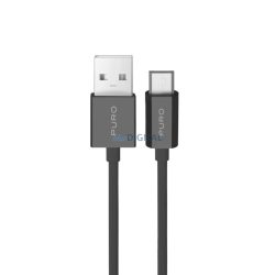 Puro TPE 12W USB-A - microUSB kábel 1m - fekete - fekete