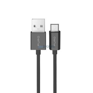 Puro TPE 12W USB-A - microUSB kábel 1m - fekete - fekete