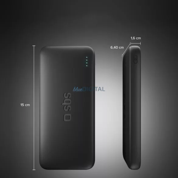 SBS Infinity Power Bank 10000mAh 10W LiFePo USB-A USB-C - Fekete