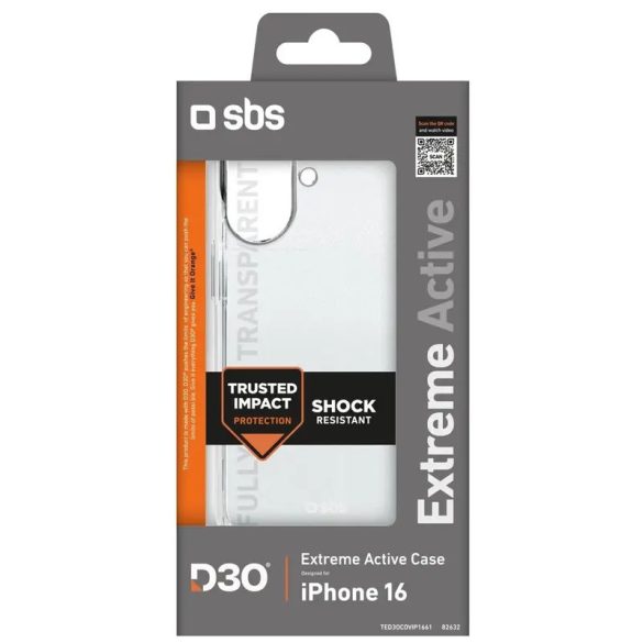 SBS Extreme Active tok iPhone 16e - átlátszó