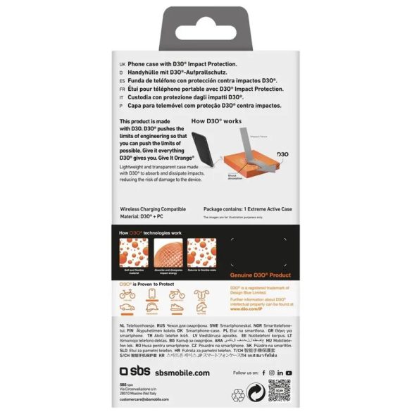 SBS Extreme Active tok iPhone 16e - átlátszó