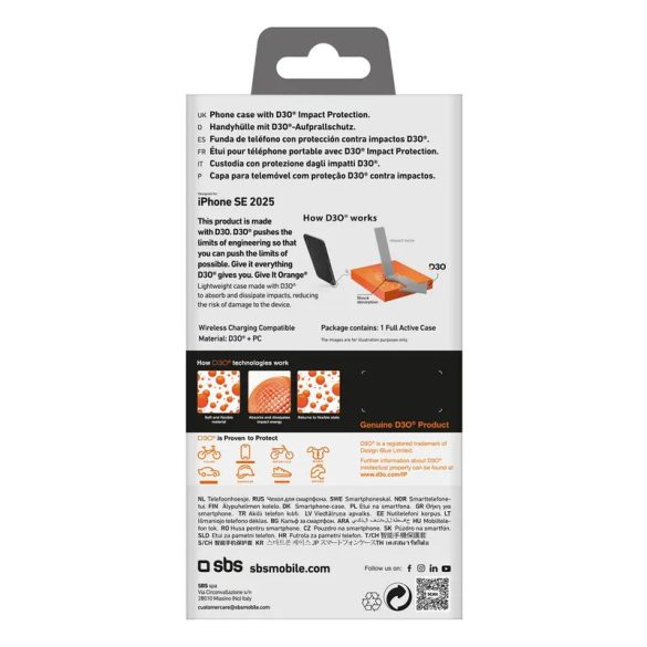 SBS Full Active tok iPhone 16e - fekete