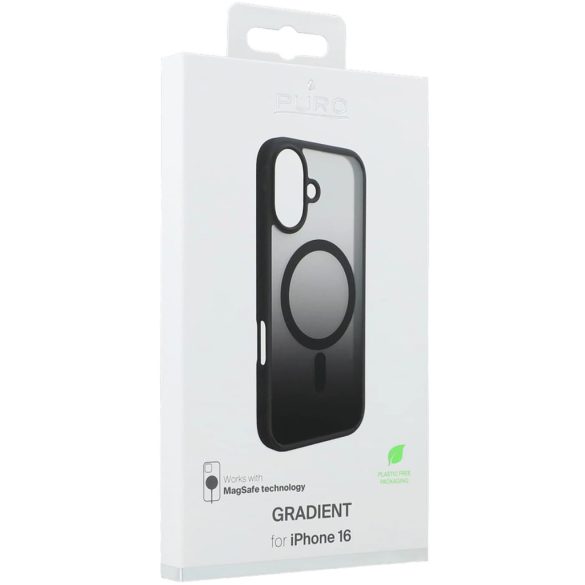 Puro Gradient MagSafe-kompatibilis tok iPhone 16e - fekete