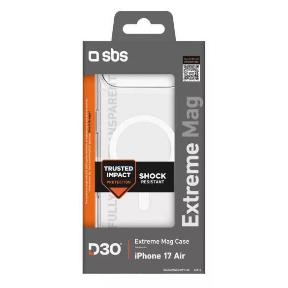 SBS Extreme Mag tok D3O technológiával iPhone 17 Air készülékhez - Átlátszó