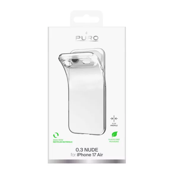Puro 0.3 Nude Ultra-Slim TPU tok iPhone 17 Air készülékhez - átlátszó