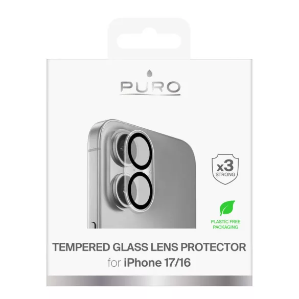 Puro Camera Standard edzett üveg iPhone 17 / iPhone 16 kameraszigethez és lencsékhez