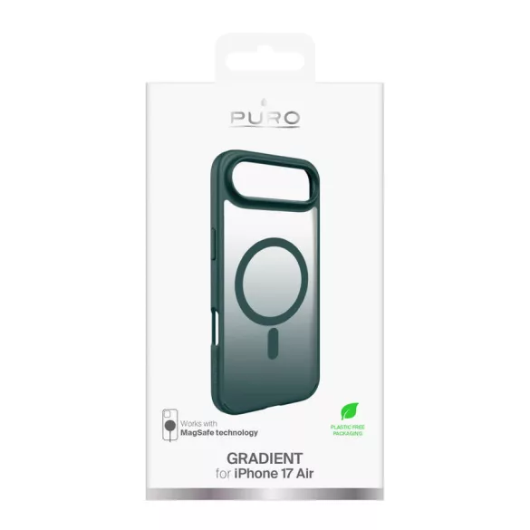 Puro Gradient TPU tok kompatibilis a MagSafe iPhone 17 Air készülékkel - türkizkék