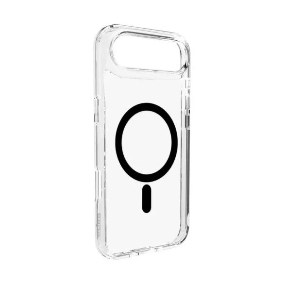 Puro Lite Mag TPU+PC tok kompatibilis a MagSafe iPhone 17 Air készülékkel - átlátszó fekete gyűrűvel