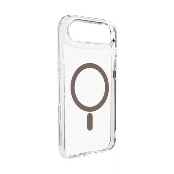 Puro Lite Mag TPU+PC tok kompatibilis a MagSafe iPhone 17 Air készülékkel - átlátszó barna gyűrűvel