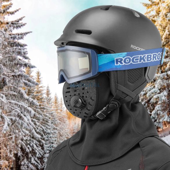 Rockbros LF7127-1 Új bársony sport balaclava szűrővel - Fekete