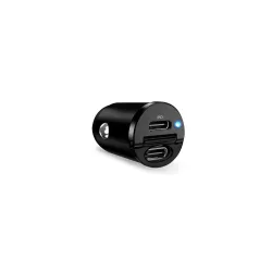   Puro Mini autós töltő 2xUSB-C csatlakozással 30W PD - fekete