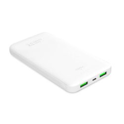   Puro White powerbank 2xUSB-A és 1xUSB-C csatlakozással 10000mAh 12W 2.4A - fehér
