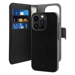   Puro Wallet Detachable MagSafe-kompatibilis könyvtok iPhone 14 Pro Max - fekete