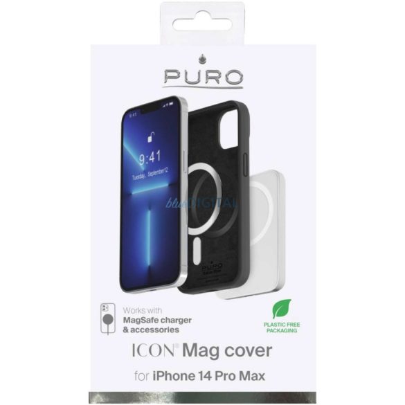 Puro Icon Mag MagSafe-kompatibilis tok iPhone 14 Pro Max - fekete