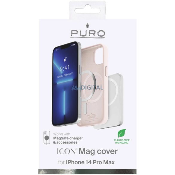 Puro Icon Mag MagSafe-kompatibilis tok iPhone 14 Pro Max - rózsaszín