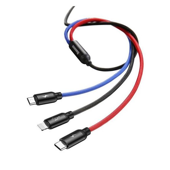 Kábel USB 3IN1 1,2M 3.5A BASEUS CAMLT-BSY01 Fekete