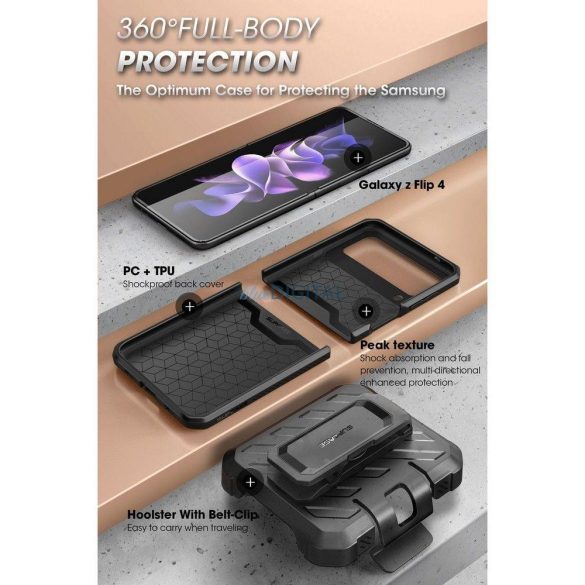 Supcase UNICORN BEETLE PRO GALAXY WITH FLIP 4 FEKETE