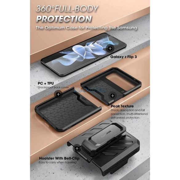 Supcase Unicorn Beetle Pro tok Samsung Galaxy Z Flip 4 kék