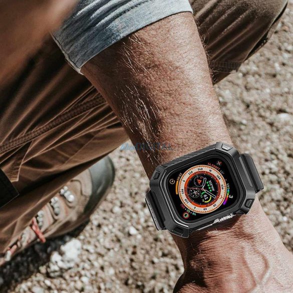 Supcase UNICORN BEETLE PRO Apple Watch ULTRA (49MM) fekete tok+ szíj és kiejlzővédő fólia