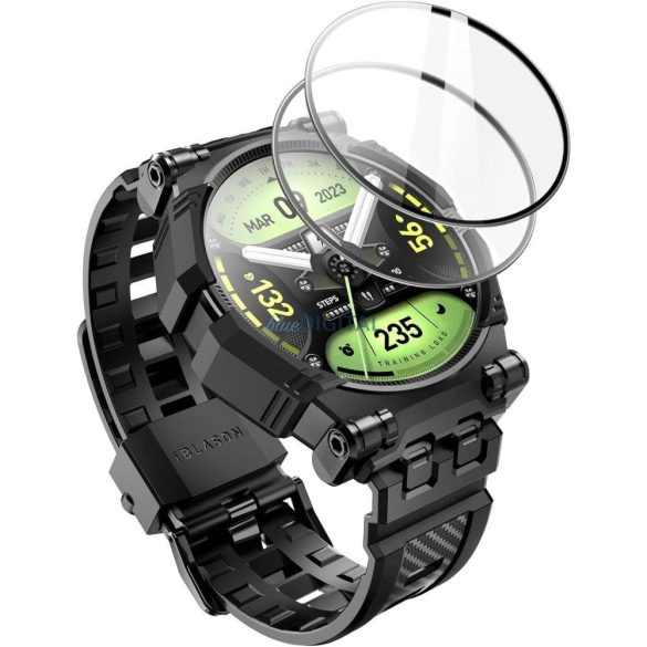 IBLSN ArmorBox Supcase szett (tok, szíj és üveg) Samsung Galaxy Watch 4/5/6 (44 mm) - fekete