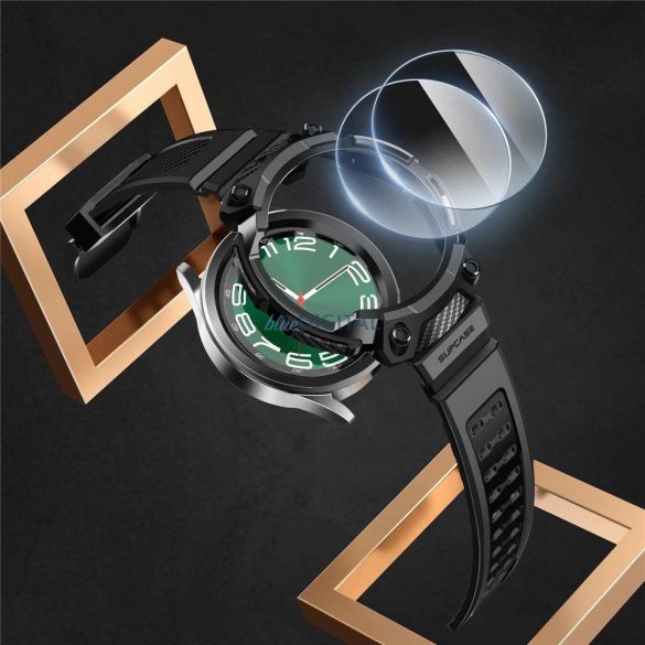 Unicorn Beetle Pro tok és edzett üveg Samsung Galaxy Watch 6 Classic (47 mm) - Fekete