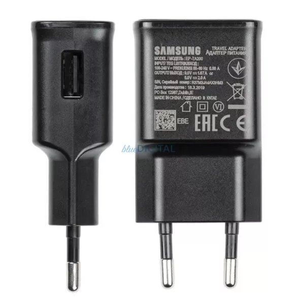 Samsung EP-TA200EBE USB-A 15W-os fali töltő EP-DR140ABE USB-A - USB-C kábellel - fekete