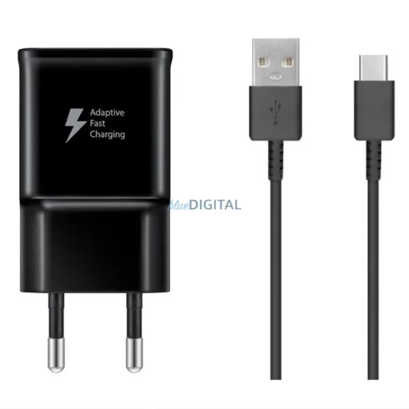 Samsung EP-TA200EBE USB-A 15W-os fali töltő EP-DR140ABE USB-A - USB-C kábellel - fekete