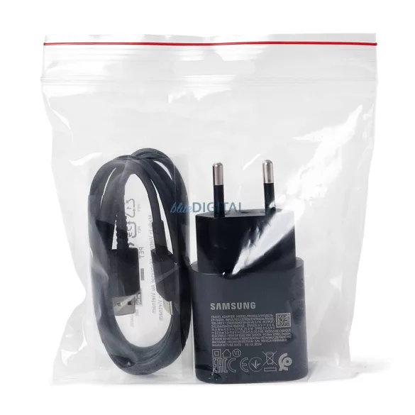 Samsung EP-TA200EBE USB-A 15W-os fali töltő EP-DR140ABE USB-A - USB-C kábellel - fekete