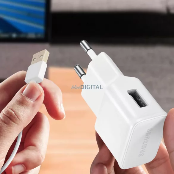 Samsung EP-TA200EWE USB-A 15W-os fali töltő EP-DR140AWE USB-A - USB-C kábellel - fehér színű