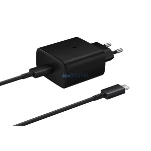 Samsung EP-TA845EWE 45W fali töltő USB-C kábellel Samsung EP-DW767JWE 45W 1.8m - Fekete