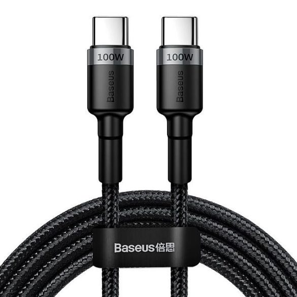 Kábel Usb-C És Usb-C 5a 20v 100w 2m Baseus Cafule Catklf-Alg1 Fekete-Szürke