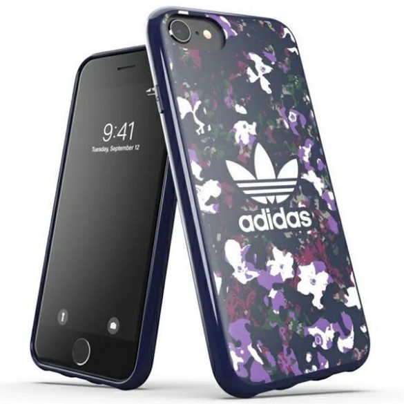 Adidas Snap tok virágos iPhone SE2022 / SE2020 / 7 / 8 / 6 / 6s tengerészkék