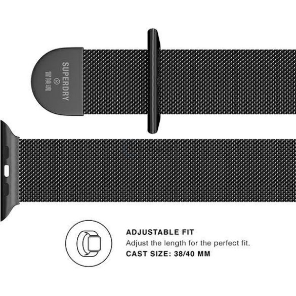 Superdry Watchband Apple Watch 38/40/41 mm Chainmail fekete/fekete 41681