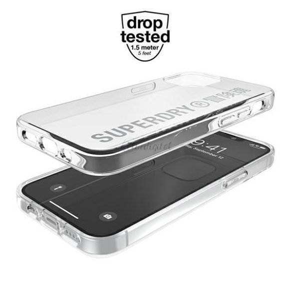 Superdry Snap iphone 12 mini átlátszó tok ezüst / ezüst 42590