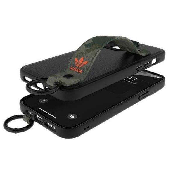 Adidas OR kézi pántos tok iPhone 13 Pro Max 6.7" fekete-zöld terepszínű 48671