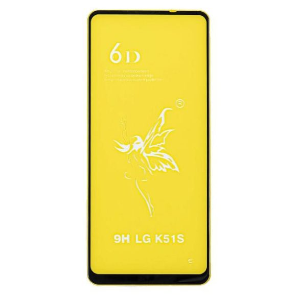 LG K51S - edzett üveg tempered glass 0.3mm 5D fekete üvegfólia