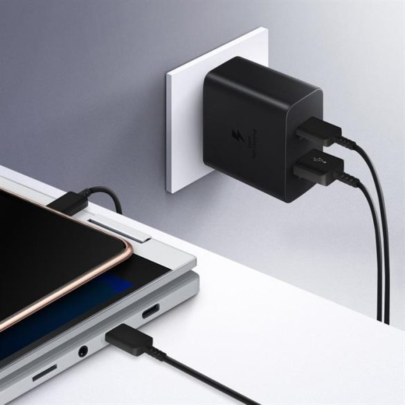 Samsung gyors Duo gyorstöltő USB / Type-c USB Power Delivery 3.0 Quick Charge 2.0 35W 3A fekete (EP-TA220NBEGEU)