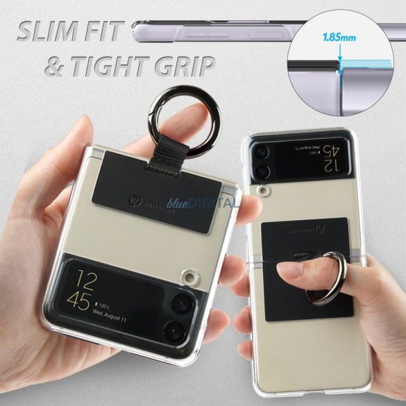 WHITESTONE átlátszó tok Ring GALAXY FLIP 4 FEKETE