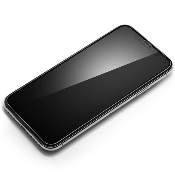 Edzett üvegfólia SPIGEN ÜVEG FC iPhone XI 5.8 / iPhone XS / iPhone X BLACK kijelzőfólia üvegfólia tempered glass