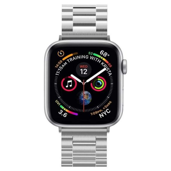 Spigen Modern Fit csereszíj Apple Watch 4 / 5 / 6 / 7 / 8 / 9 / SE / Ultra (42 / 44 / 45 / 49 mm) ezüst szíj
