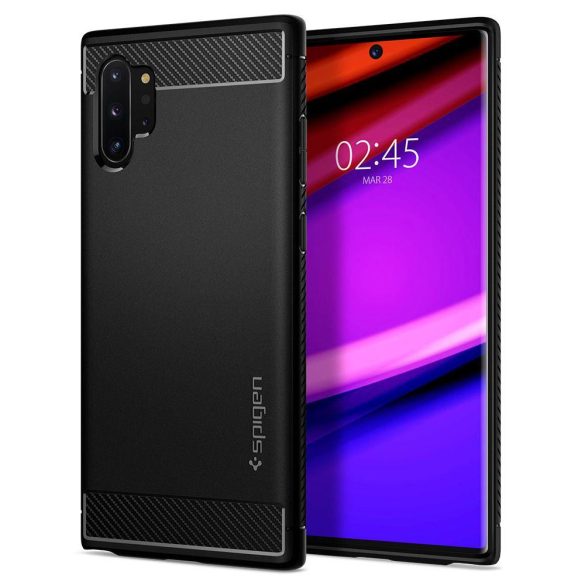 SPIGEN RUGGED ARMOR Galaxy Note 10+ PLUS matt fekete telefon tok telefontok