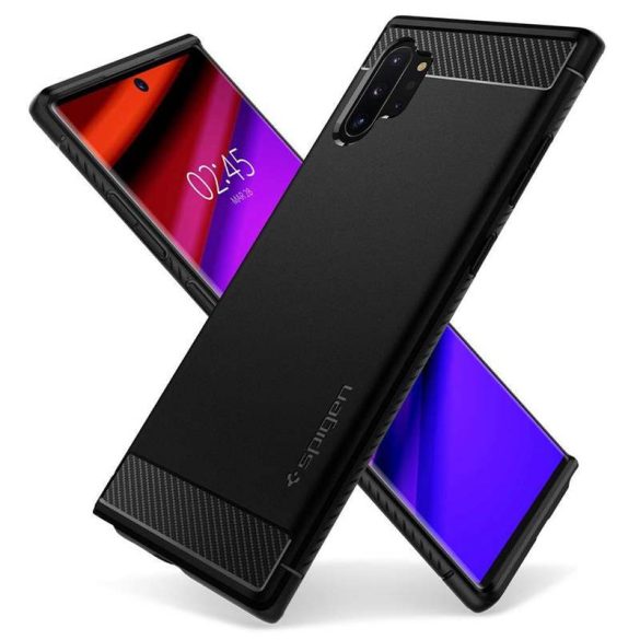 SPIGEN RUGGED ARMOR Galaxy Note 10+ PLUS matt fekete telefon tok telefontok