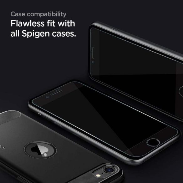 Edzett üveg Spigen Alm Glass Fc Iphone 7/8 / Se 2020 fekete üvegfólia