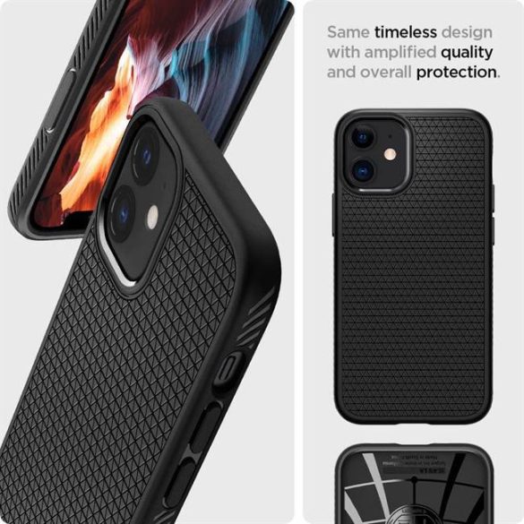 Spigen Liquid Air Iphone 12 Mini matt fekete telefontok